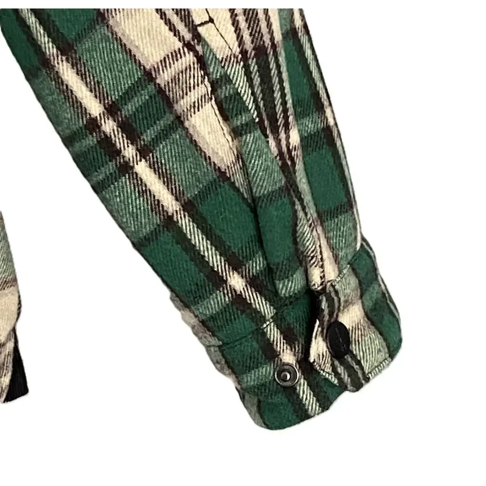 Bass Outdoors Men's Large Sherpa-Lined Jacket Green Plaid NEW